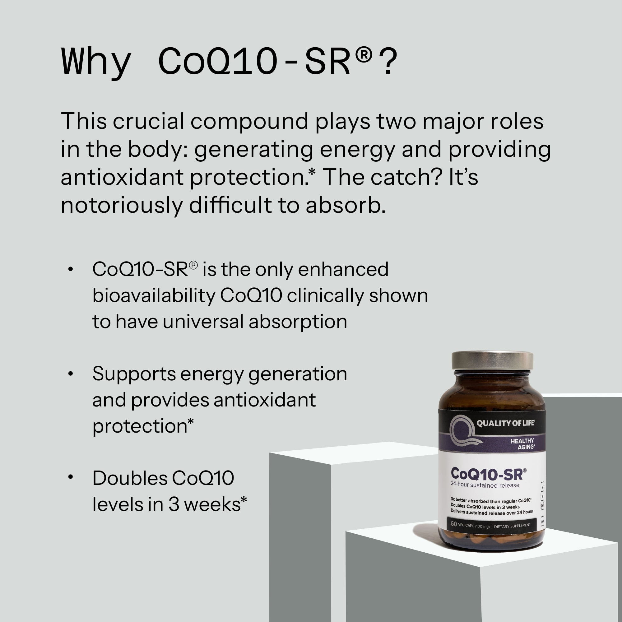 CoQ10-SR | Micronized CoQ10 Supplements | Quality of Life