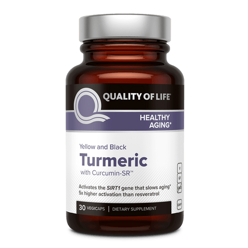 Yellow and Black Turmeric with Curcumin-SR™ - 30 count bottle front